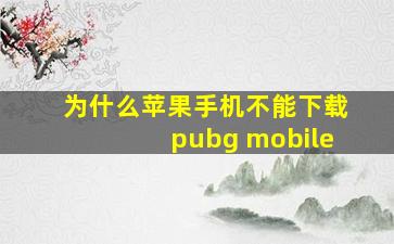 为什么苹果手机不能下载pubg mobile